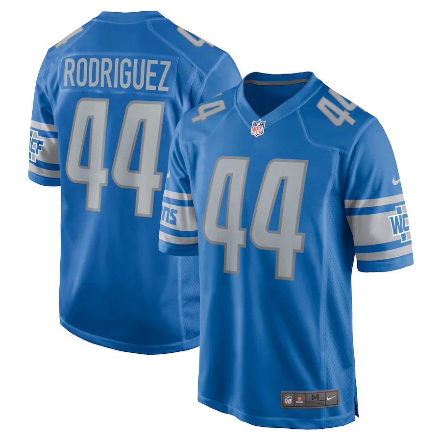 Men Detroit Lions 44 Malcolm Rodriguez Nike Blue Player Game NFL Jersey